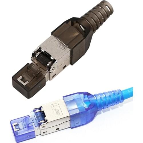 10Pcs/Lot Tool-Free Shielded RJ45 Cat 7 Termination Plug Cat7 Plug / Cat7 Connector Connectors Modular 23/24AWG Promotion