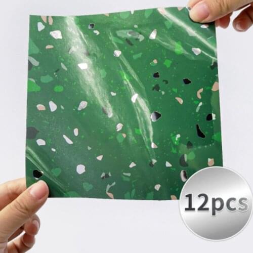 12 Pcs Marble Tile Sticker Wallpaper Wall Stickers Decorative Removable Peel & Sticks For Kitchen Backsplash Home Decoration