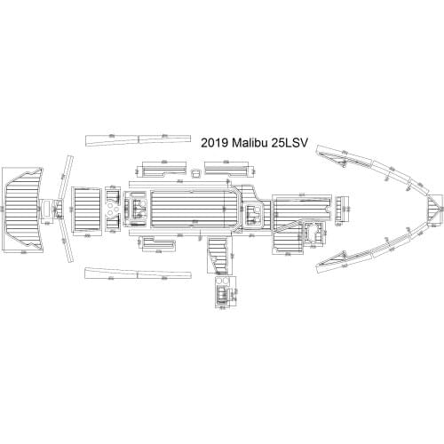 2019 Malibu 25LSV Swim Step & Cockpit Pad Boat EVA Teak Decking 1/4" 6mm