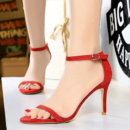 Thin Heel Sandals For Women Shoes On Heels 11cm Buckle Sandals Ladies Stiletto Elegant Pumps Shoes For Women Sandals Open Toe