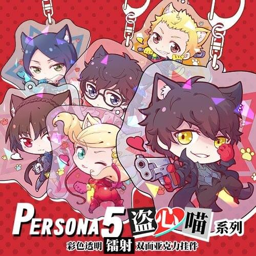 Anime Persona 5 P5 Hero Anne Takamaki JOKER Ryuji Ren Amamiya Acrylic Keychain Shool Bag Itabag Pendant Key ring Gifts Cosplay
