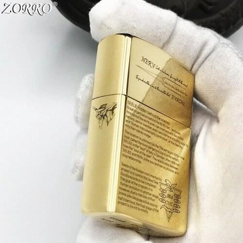 Zorro Kerosene Lighter Pure Copper Carving Personal Classic Warrior Soldier Design Gift Collection Gasoline Lighter