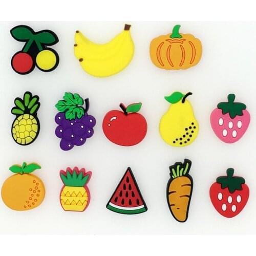 10 PCS Fruit/Vegetable Flatback Soft PVC DIY Craft For Hair Accessory/Brooch/Keychain/Bookmark/Glasses Frame Promotion Gift