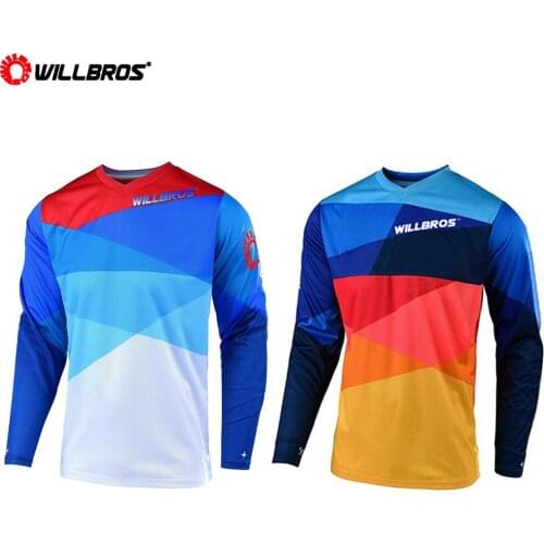 Willbros Sprint Jet Jersey Mountain Bicycle Offroad Long Sleeve Motocross Motorbike ATV Bike Riding Summer T-shirt