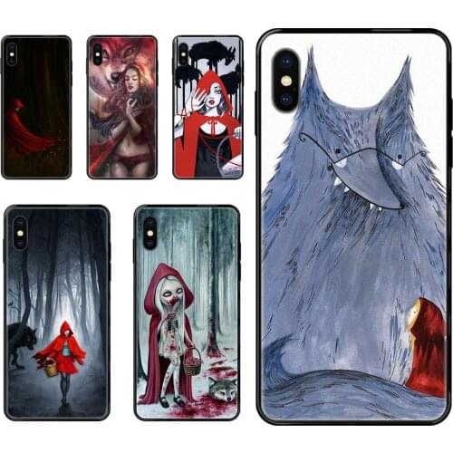 Little Red Riding Hood Wolf Hipster For Samsung Galaxy A10S A20 A20S A20E A21S A30S A40 A50 A70 A71 A70E A5 A6 A7 A8 A10 Black