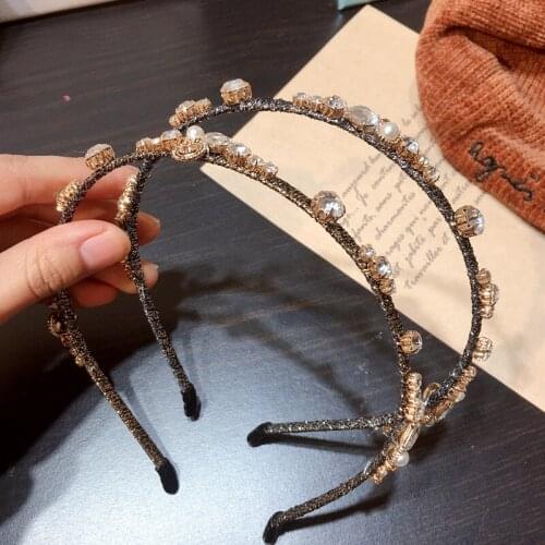 Fashion Luxurious Rhinestone hair hoop Hair Accessories Women Girls Hair Band Hair Ponytail Rope Hairbands headwear new years
