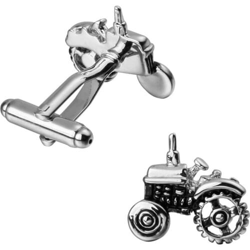 Men Jewellery Tractor Cufflinks Wholesale&retail Silver Color Copper Farm Vehicle Design Best Gift For Men 3 pair pack sale