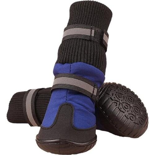 Big Dog Soft Waterproof Boots for Large Dog Shoes - Blue XL
