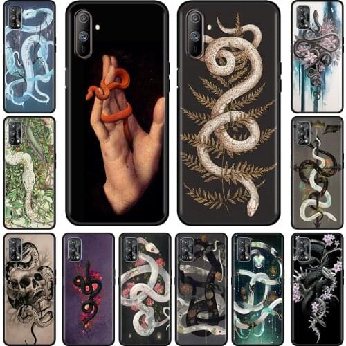 Snake Flower Painting Soft Silicone Cover For Realme 6 7 Pro C21 C3 XT 5 X50 8 7i GT Neo C11 C15 C20 C25 Shockproof Phone Case