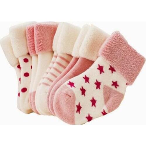 10pcs=5Pairs Baby Shoes Socks Children Cartoon Socks Baby Gift Indoor Floor Socks Thick Towel Socks 58-3rd-10PCS