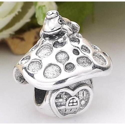 Original Vintage Mushroom & Frog With A Crown Beads Fit 925 Sterling Silverl Bead Charm Bracelet Bangle Diy Jewelry