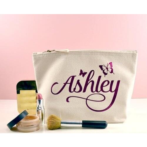 Personalized butterfly names makeup toiletry kits bridesmaid wedding Gift Make Up Bags Unique Gift for Bridal Party favors