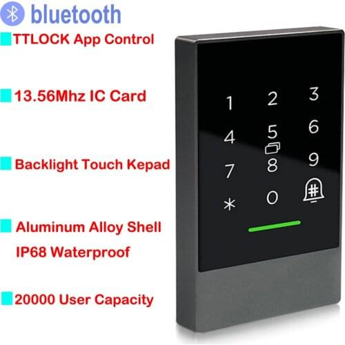 RFID 13.56Mhz Access Control Keypad Reader Bluetooth Door Lock App Access Control Digital Lock Control IP68 Waterproof 20000User