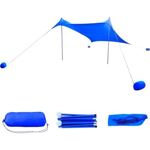 GeerTop Beach Sunshade Wind Resistant Canopy 210 UPF 50+ Sun Protection Shelter Large Tarp with 4 Sandbag Anchors Ourdoor Garden