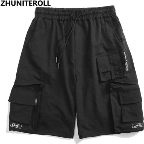Teachwear Multi-Pocket Men Hip Hop Cargo Shorts Streetwear Shorts 2021 Summer Fashion Casual Harajuku Jogger Shorts Track Shorts