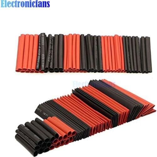 127Pcs Red Black Heat Shrink Tubing Polyolefin 2:1 Electrical Wrap Wire Cable Sleeves Insulation Shrinkable Tube Assortment Kit