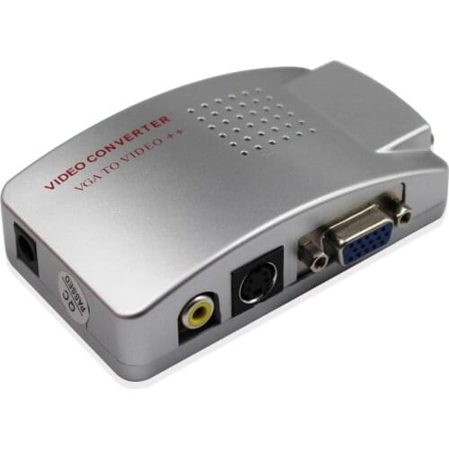 Wiistar VGA to AV RCA Converter VGA to AV S Video Video Adapter Switch Box TV PC 1080P free shipping