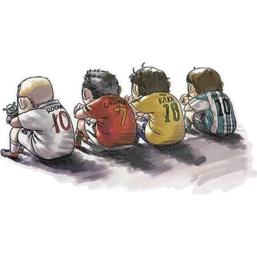 Funny Cartoon Car Sticker Car Styling Decoration Football Player Pattern Sticker Waterproof Decals Auto Accessories