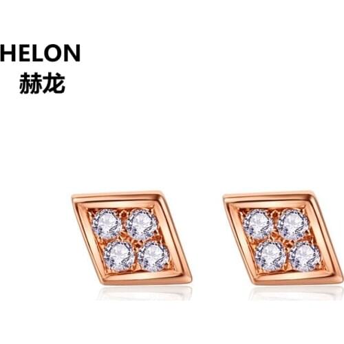 Solid 14k Rose Gold SI/H Full Cut Natural Diamonds Stud Earrings for Women Engagement Wedding Anniversary Party Earrings