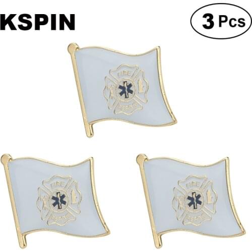 Fire Rescue Lapel Pin Brooches Pins Flag badge Brooch Badges