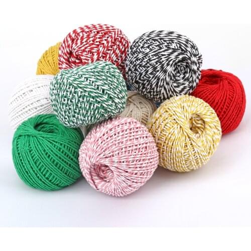 100M* 1.5MM Double Color Cotton Baker Rope Twine For Handmade Accessories Wedding Party Decoration Gift DIY Wrapping