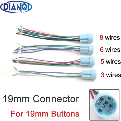 1PC Socket for 19mm Metal Push Button Wiring 3 wires 5 wires 6 wires 8 wires Stable Lamp Light Button Terminals Base Connector