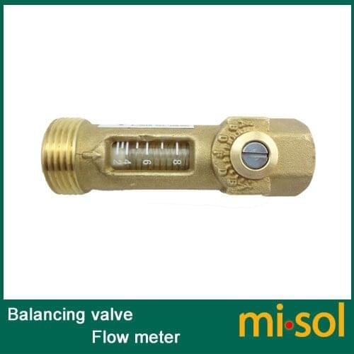10pcs/lot of Brass Flow Meter Balancing Valve flow sensor