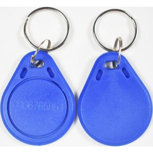 100pcs/bag RFID key fobs ring 125KHz proximity ABS ID key tags for access control with TK4100/EM 4100 chip free shipping