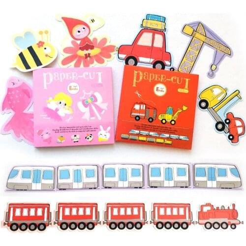 102pcs/box Kids Cartoon Full-color Paper Cut Toys Children Kingergarden Art Craft Toys DIY Educational Toys 3D Paper Cutting Toy