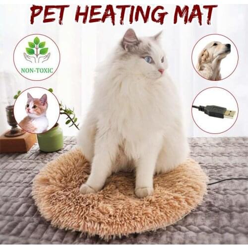 15.7'' Upgraded Winter Animals Bed Heater Mat USB Heating Pad Good For Cat Dog Bed Warmer Carpet Pet Plush Electric Blanket