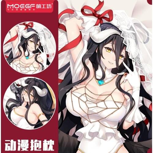 150cm OVERLORD Ainz Ooal Gown Albedo Cartoon Double-Sided Soft Plush Body Pillowcase
