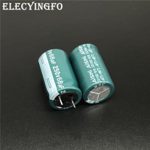 2Pcs/20Pcs 68uF 250V68UF Aishi CD11GE Series 16x25mm Long Life 250V68uF Aluminum Electrolytic capacitor