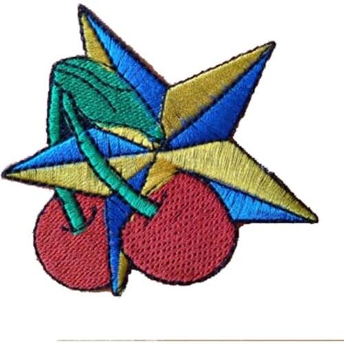 Cherry Embroidery / Computerized Embroidery Patch/Badge For Apparel Flat Broder with Iron On Backing
