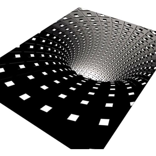 Visual Illusion Rug 3D Carpet Black and White Rugs Geometric Art Carpet for Living Room Bedroom TB Sale