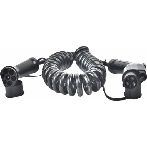 5M 16A 32A Type 1 to Type 2 ev charging cable portable charger EV spiral Cable SAE J1772