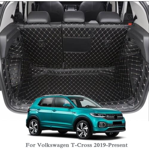 For Volkswagen T-Cross 2019-Present Car Floor Mat Leather Tray Carpet Cargo Liner Custom Auto Trunk Mat Carpet Internal Mats