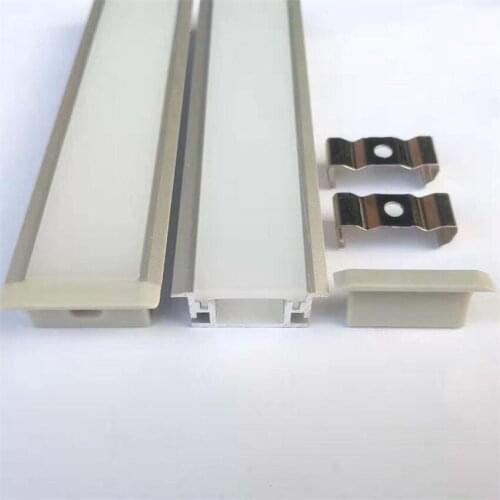 Free Shipping 3.3ft/ 1Meter Aluminum Channel with Milky Cover, End Caps and Mounting Clips for LED Strip Light Installation