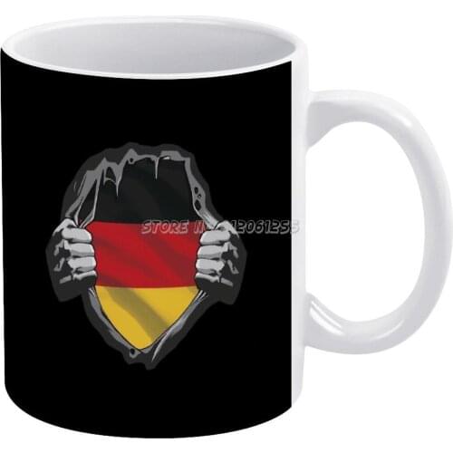 Great Germany White Mug Ceramic Mug Creative Mug Germany German Europe Flag Oktoberfest Berlin Eu Euro Red Bavaria