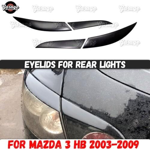 Eyelids for headlights case for Mazda 3 HB BK 2003-2009 ABS plastic pads cilia eyebrows covers trim accessories car styling