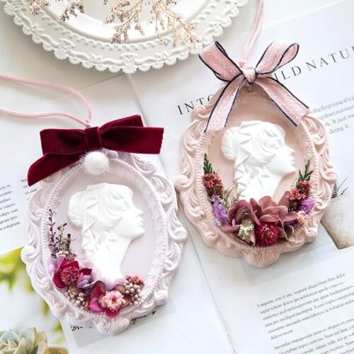 DIY Plaster Mold Aromatherapy Candle Making Supplies Fondant Silicone Mold Home Decor Anna Photo Frame Mold Cake Decoration