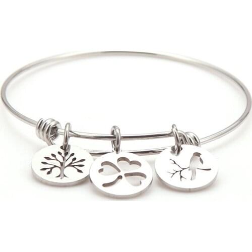 DIY Mini Stainless Steel Animal/Plant/Love/Bangle Best Friend Iadies Fashion Perfect Bracelet Jewelry Gift2020