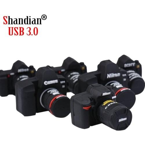 SHANDIAN hot selling Camera Shape USB Flash Memory Stick thumb drive 64GB/32GB /16GB memory stick flash card photography gifts