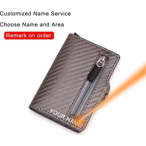 Engraving Carbon Fiber Men Wallets Brand Rfid Card Holder Customize Small Coin Wallet Purse Male Vallet Female Valet 2021 Walet