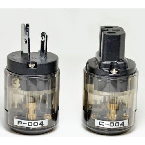 Hifi P-004/P-004E Rhodium Plated EU/ US Power Plug & C-004 IEC Connector audio AMP CD player EU/ US AC Power cord connector Plug