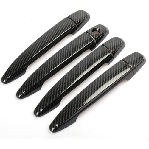 Chrome Carbon Fiber Door Handle Cover Trim Sticker Overlays Styling For Toyota Camry XV40 2007-2011 Camry Aurion Daihatsu Altis