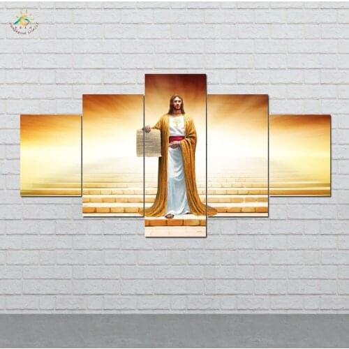 Jesus Chris God Wall Art HD Prints Canvas Art Painting Modular Picture And Poster Canvas Painting Decoration Home 5 PIECES