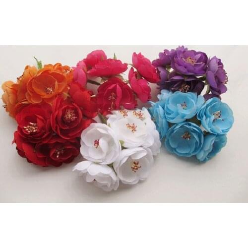 Artificial flowers head small bouquet of camellias camellia simulation wreaths headdress DIY corsage