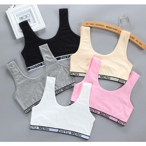 Summer Girl Training Soft Brassiere Girl Sport Bras For Teen Girls Letter Children Topic For Teenagers Vest Linen