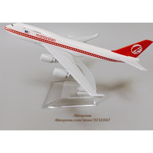 16cm Alloy Metal Air Malaysia B747-200 Airlines Airplane Model Malaysia Boeing 747 Airways Plane Model Diecast Scale Aircraft