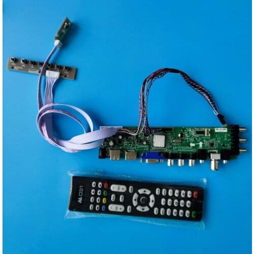Kit For N133BGE-L41/31/B1/11/21/A1/42 Signal digital controller board 1366X768 HDMI AV screen Panel DVB-T2 LED USB VGA TV remote